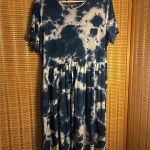 Tie-Dye Short Sleeve Dress
